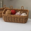 thumbnail image 4 of Wall Mount Fruit Basket,Rattan Woven Organizer Basket,Wall Hanging Basket Imitation Rattan Woven Storage Basket Retro Farmhouse Decor Hanging Fruit Basket ﻿, 4 of 6