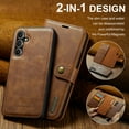 thumbnail image 4 of for Samsung Galaxy A36 5G Case, PU Leather Detachable Vintage Wallet Flip Magnetic Clousure Drop Protective Slim Phone Case Cover for Samsung Galaxy A36 5G with Card Holder - Brown, 4 of 8