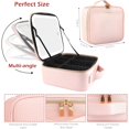 thumbnail image 2 of Lighted Makeup Case with Full-screen HD Mirror Travel Makeup Train Case with Adjustable Dividers Cosmetic bag with Foldable 1x/10x Magnifying Mirror and Jewelry Box Phosphor, 2 of 5