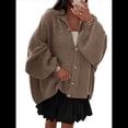 thumbnail image 2 of Cárdigan de Invierno con Botones para Mujer, Cuello Alto, Larga, Punto Grueso, Abrigo Caqui S, 2 of 9