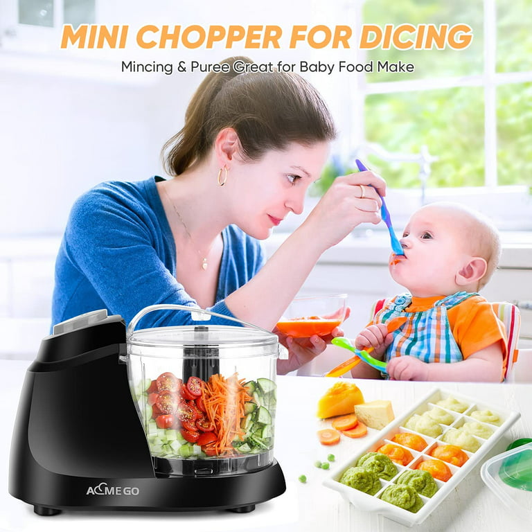 Aemego Mini Food Processor 1.5 Cup Meat &Vegetable Electric Food Chopper  Detachable Small Food Grinder with Stainless Steel Blade for Dicing Mincing  Blending Puree 