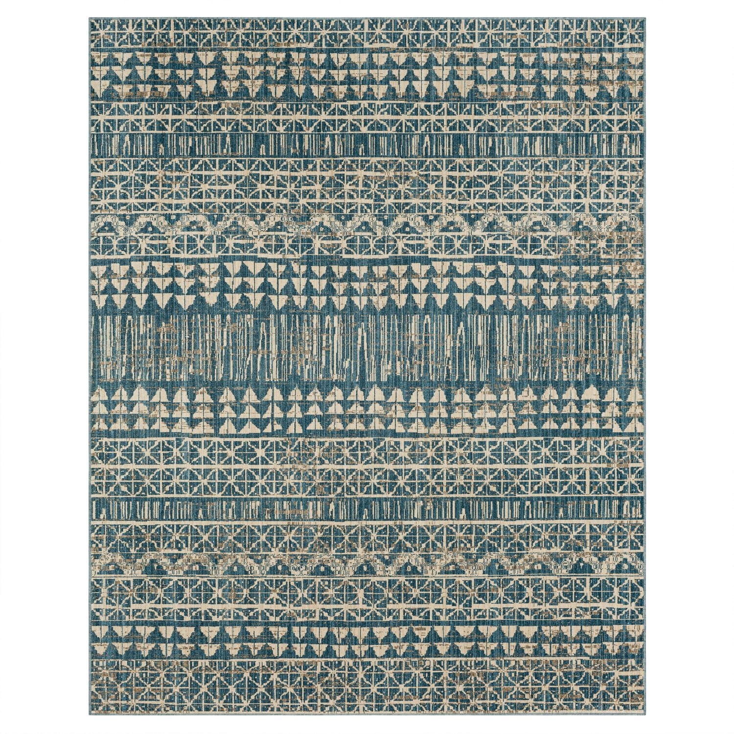 Mohawk Home Wilton Blue Polyester Area Rug