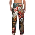 thumbnail image 2 of Bixox Men's Elegant Floral Vase Painting Patterned Pajama Pants with Pockets Lounge Clothes for Home, 2 of 5