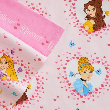 Disney Princess Cinderella Belle Flannel Sheet Set Full Bed Sheets ...