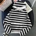 thumbnail image 4 of VISALY Hoodies Pullover Cotton Sweaters Oversized Hoodies Striped Plus Size Sweatshirts Long Sleeve Sweaters Pullover Fall Clothes with Pocket Sweatshirt Women Women Pullover Sweater Pullover Black L, 4 of 4