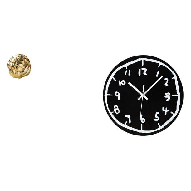 Figura de cerámica,Figura de cerámica con forma de bola de hilo y nudo,Reloj de pared,Reloj de pared silencioso y decorativo que no hace tictac,Reloj moderno de 12 pulgadas para pared de casa