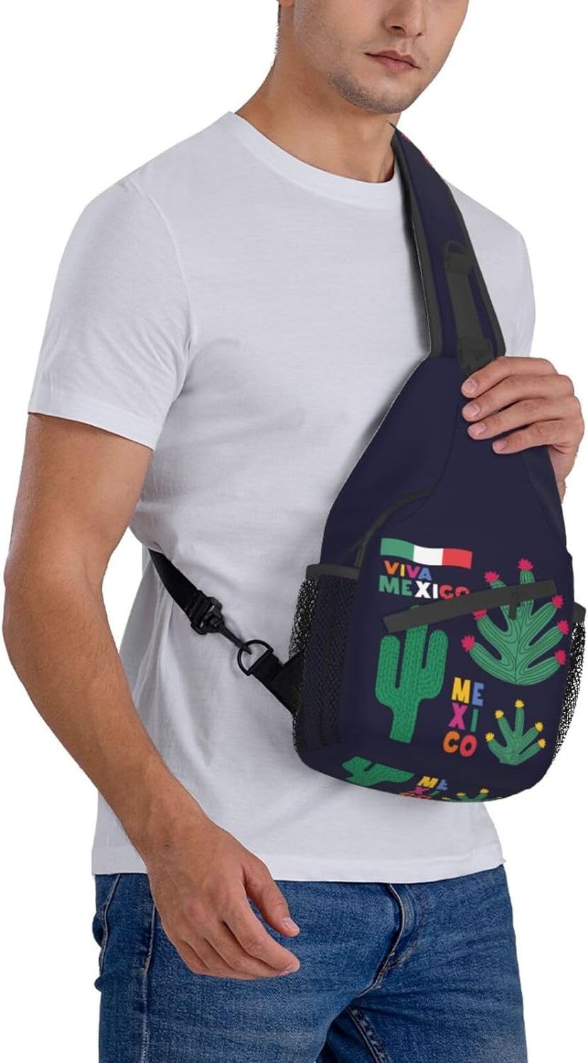 Mexico Hispanic Mexico Independence Day 2023 Sling Bag Crossbody Hiking Travel Chest Bags Backpack Shoulder Daypack for Women Men