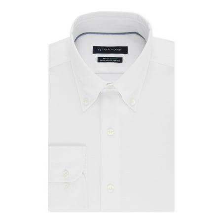 TOMMY HILFIGER Mens White Collared Classic Fit Dress Shirt XL 17- 32/33