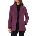 thumbnail image 1 of Abrigos Trench Chic Inspire con Cinturón para Mujer, Chaqueta de Invierno con Cuello Chal, Abrigo de Línea A, Pea, de Un Solo Botón, L Púrpura, 1 of 6