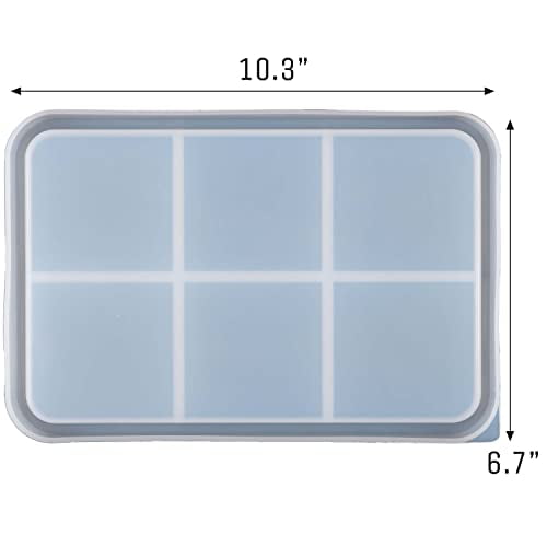 Art 'N Glow Rectangle Tray Silicone Mold - Epoxy Resin Silicone Mold For Home Decorations, DIY Crafts, Trinket & Accessories Tray, Table Decor and Gift Ideas - 10.3 x 6.7 in