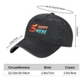 thumbnail image 3 of Vintage Cotton Washed Distressed Baseball Cap - Colorful Design with Red ' 3 ' ' HAPPY ' in Orange ' WERE ' in Blue - Perfect Golf Dad Hat for Men & Women, 3 of 6