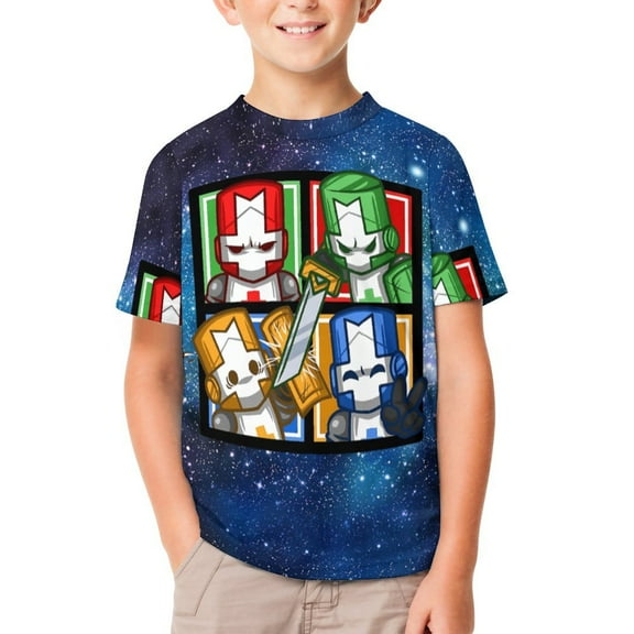 Castle Crashers Unisex T-Shirt for Boys Girls Short Sleeve Sports Top Breathable Blouse 3D Prints Tee Shirts Casual Children Clothing 100CM