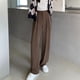 thumbnail image 3 of Pantalones largos lisos elegantes de cintura alta para mujer, pantalones de oficina, 3 of 6