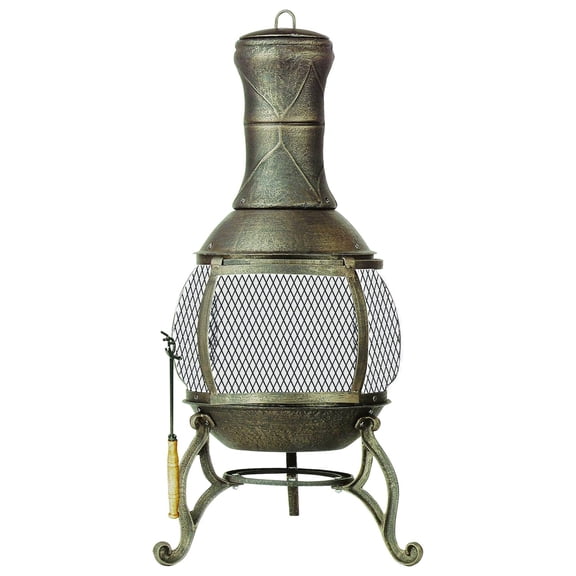 Deckmate 3 Ft. High Outdoor Steel Chimenea Fireplace Model 28063