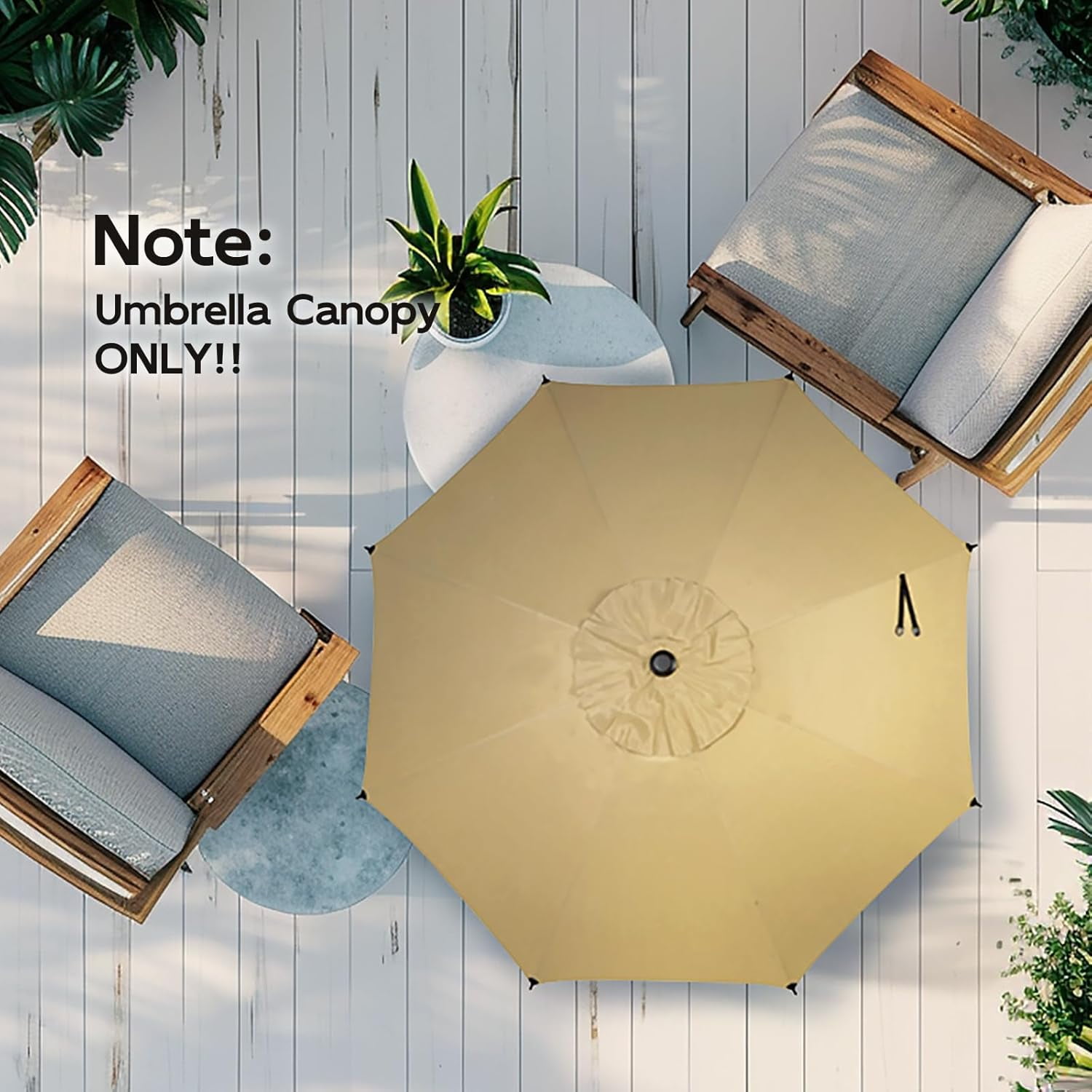 Abba Patio 9ft Lyon Outdoor Patio Umbrella Cover Replacement w/ 8 Sturdy Ribs, Brown