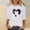 White, variant on HaoXianJian Valentine's Day Shirt for Women Glitter Love Heart Printed T-Shirt Top 3/4 Sleeve Tee Crew Neck Casual Blouse Tops Size S-2X
