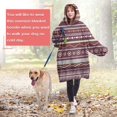 thumbnail image 4 of Wearable Oversized Blanket,Red Boho Ethnic Geometric Pattern Wearable Blanket Hoodie for Adults,Cozy Hooded Blankets with Super Pockets,Super Warm Fuzzy Pullover for Women & Men, 4 of 6