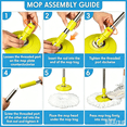 thumbnail image 3 of 360° Rotating Telescopic Mop Handle Replacement | Stainless Steel & Reinforced Plastic | 47.6" Extendable Pole | Fits Round Mop Buckets | Easy Tool-Free Installation | Wall-Mountable, 3 of 7