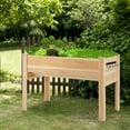 thumbnail image 3 of Costway 48" Wood Raised Garden Bed w/Tool Hook Elevated Planter Stand w/Funnel Design, 3 of 10