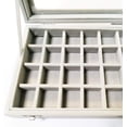 thumbnail image 3 of Caja de piedras preciosas, 24 joyeros, soporte para presentación de joyería con tapa de vidrio, vitrina de almacenamiento, organizador para almacenamiento de anillos y pendientes, 3 of 5