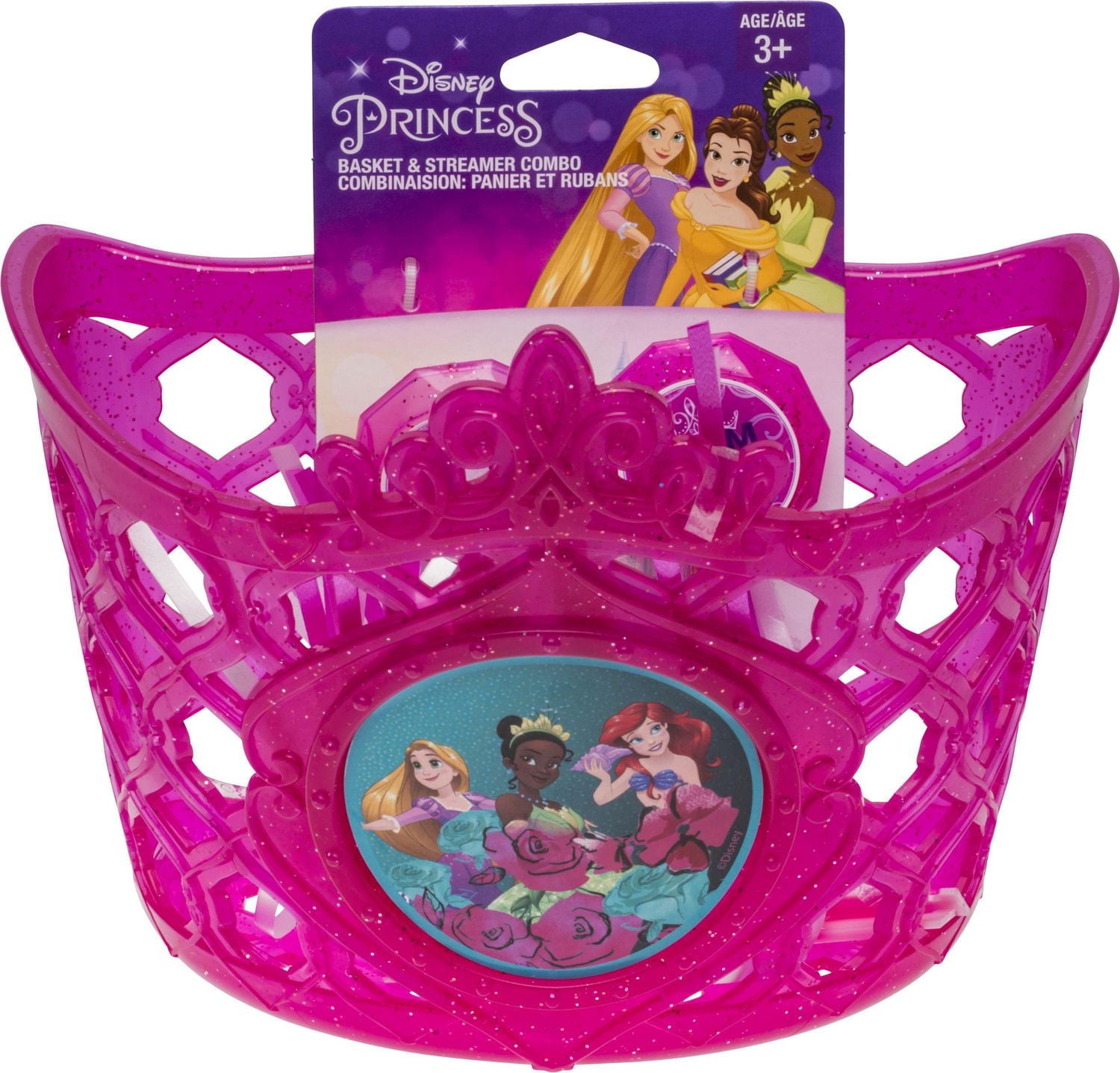 Panier de vélo moulé 3D et banderoles Disney Princess Panier de guidon