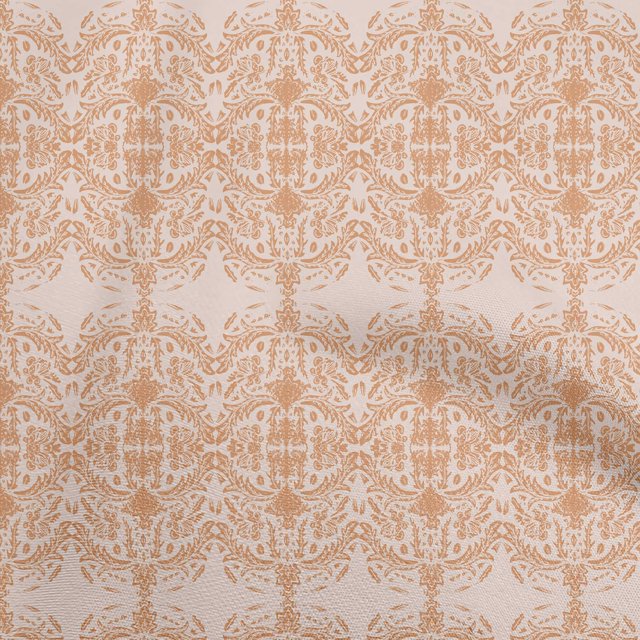 oneOone Viscose Chiffon Brown Fabric Asian Block Print Traditional Motif Sewing Craft Projects Fabric Prints By Yard 42 Inch Wide