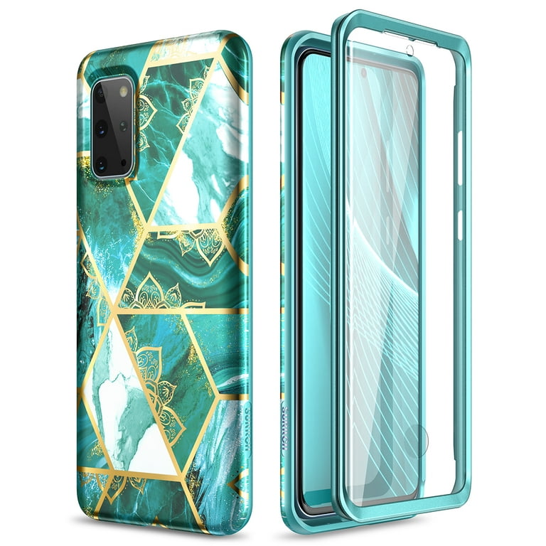 SURITCH for Samsung Galaxy S20 Marble Case, [Built-in Screen Protector]  Natural Marble Full-Body Protection Shockproof Rugged Bumper Protective  Cover