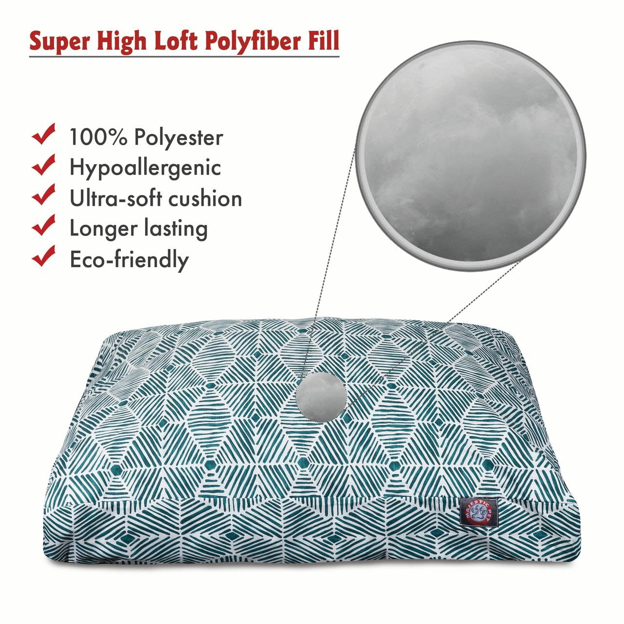 Majestic Pet | Charlie Rectangle Pet Bed For Dogs, Removable Cover, Emerald, Medium