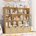 thumbnail image 1 of Homfa 7 Cube Toy Storage Organizer, Kids Geometric Bookcase and Bookshelf with 4 Drawers, Natural, 1 of 7