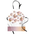 thumbnail image 1 of Fish Apron, Modern Ocean Animal and Zigzag Border at the Bottom, Unisex Kitchen Bib with Adjustable Neck for Cooking Gardening, Adult Size, Pale Pink Orange, by Ambesonne, 1 of 4