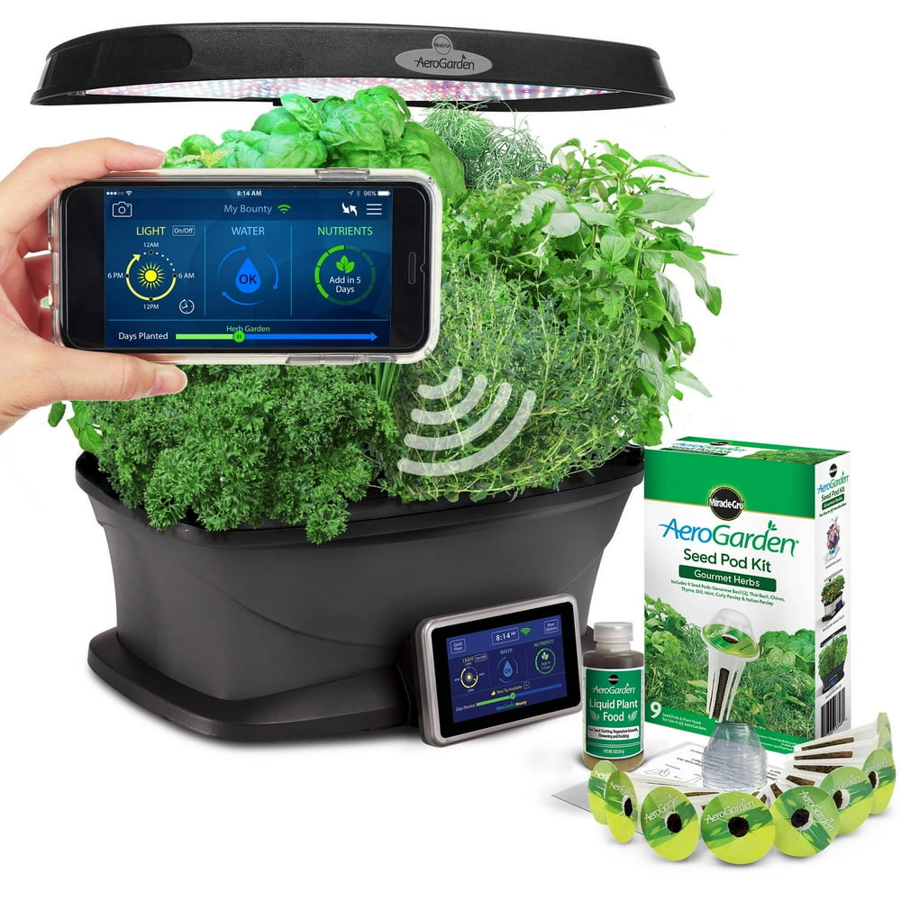 MiracleGro AeroGarden Bounty WiFi with Gourmet Herb Seed Pod Kit
