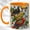 Orange, variant on Tropical Birds Coffee Mug, Parrot Toucan Mug, Ceramic 11 oz