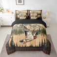 thumbnail image 2 of Homewish Female Men Women Mallard Duck Bedding Comforter Set 7 Pieces,Jungle Animal Full Bedding Set Lightweight,Vintage Cabin Fitted Sheet Flat Sheet,Breathable Home Decor,Reversible, 2 of 8