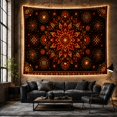 thumbnail image 6 of Intricate Layered Mandala on Deep Black Background, Mystical Boho for Boho Decor Lovers, Ornate Symmetrical Wall Art, Birthday Gift Tapestry Wall Hanging for Bedroom and Living Room, 6 of 7