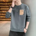 thumbnail image 4 of Ropa de hombre Camiseta de cuello redondo para hombre Sudaderas Top negro Estampado Bordado Casual Normal Xl Ajuste regular Algodón Y2k Venta, 4 of 5