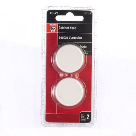 Bulldog Hardware Cabinet Knobs 2pk, White Plastic