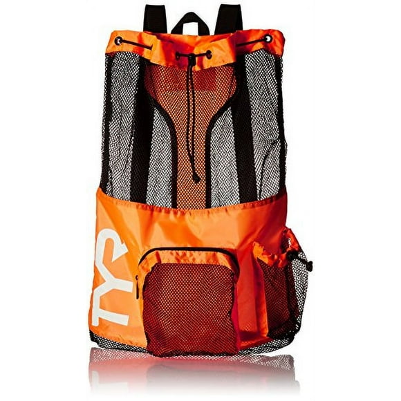 Mochila Grande De Malla TYR Naranja Para Nadar Gimnasio Y Equipamiento De Entrenamiento