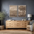thumbnail image 4 of Framed Canvas Wall Art Set of 2 Vintage Country Landscape Prints for Living Room Decoration - 24"x36"x2 WHITE, 4 of 8