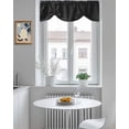 thumbnail image 5 of Leather Texture Tie Up Valances Curtain, Adjustable Kitchen Vintage Black Classic Art Valances for Windows Decor, Rod Pocket Short Curtains Set for Bedroom/Bathroom, 42"x18", 5 of 8