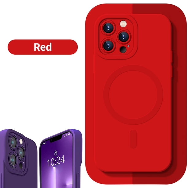 Magsafe-funda de teléfono de carga inalámbrica para iPhone 14, 13, 12, 11 Pro Max Plus, protector de lente de parachoques mate magnético suaveFor iphone 14 Plus Gao Jinjia LED