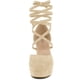 thumbnail image 3 of Zapatos de tacón grueso Allegra K con tiras y plataforma con cordones para mujer Beige EE. UU. 8, 3 of 7