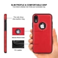 thumbnail image 4 of AIOVETEAB Compatible with iPhone XR Case Premium Leather TPU Hybrid Case Cover,Red, 4 of 7