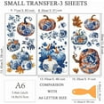 thumbnail image 2 of 3Pcs/set Autumn Pumpkin Rub on Transfers for Furniture and Craft 6x12 Inch Cyan Blue Flower Furniture Decal Transfer Sticker Rub on Decal with 1pc Scraper for Scrapbook Window Home Decoration PVC, 2 of 9