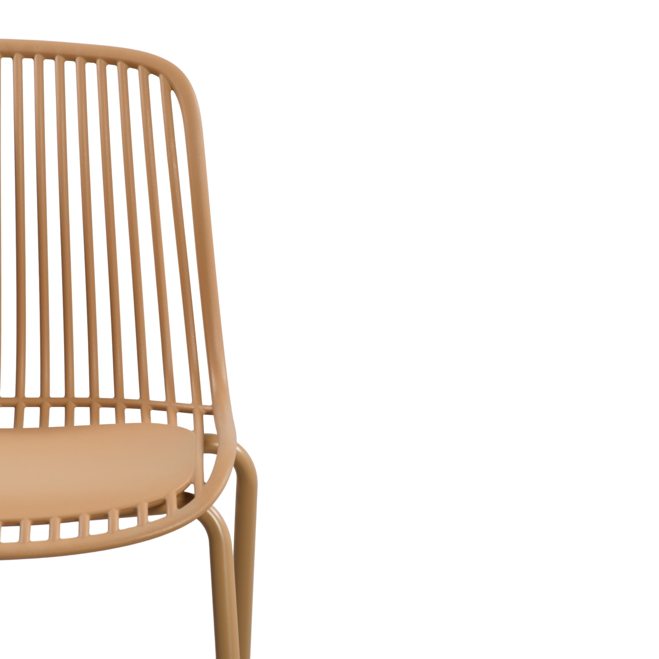 Christopher Knight Home Modern Plastic Outdoor Dining Chairs with Iron Legs, Yellow Brown, Set of 2