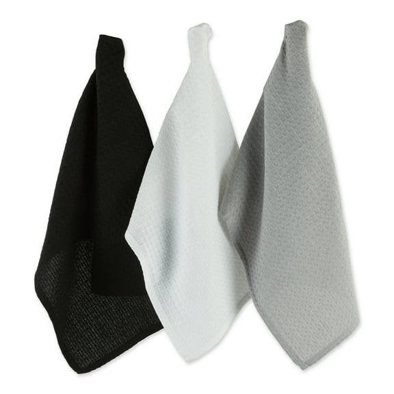 DII Asst Neutrals Recycled Cotton Waffle Dishtowel (Set of 6)