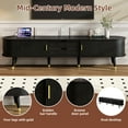 thumbnail image 6 of TV Stands With Storage Wooden Farmhouse TV Stand & Coffee Table Set with Charging Station, Oval Fluted Media Console with Sliding Doors for TVs up to 80", Mid-Century Center Table with Solid Wood Leg, 6 of 27