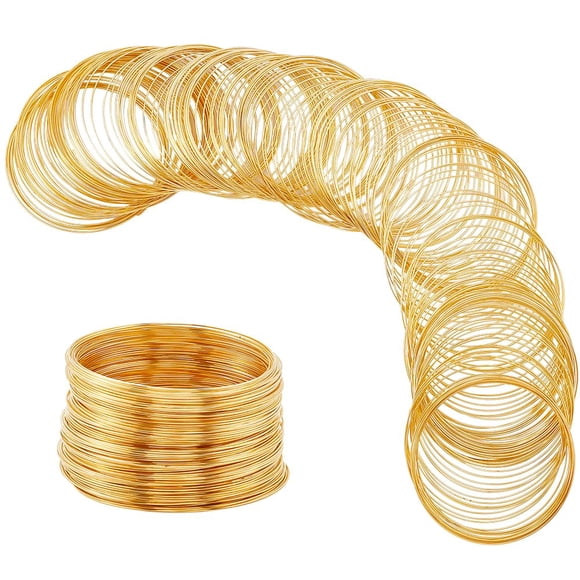 500 Loops 22 Gauge Steel Memory Wire Bracelets Bulk Jewelry Memory Wire Beading gold cuff bangle Findings for Jewelry Making Supplies DIY Crafts Bracelets Rings Necklace Wrap Art Creations