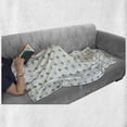 thumbnail image 6 of Green and White Soft Flannel Fleece Blanket, Pattern with Watercolor Style Plus Signs Geometric and Modern, Cozy Plush for Indoor and Outdoor Use, 60" x 80", Reseda Green and White, by Ambesonne, 6 of 6