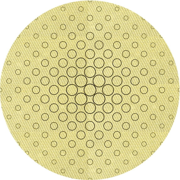 Ahgly Company Indoor Round Patterned Corn Yellow Area Rugs, 5' Round