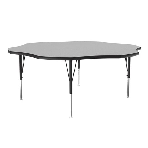 Correll A60TF-FLR-15-09-45 60 in. Commercial Thermal Fused Laminate Top Activity Table - Gray Granite - Flower